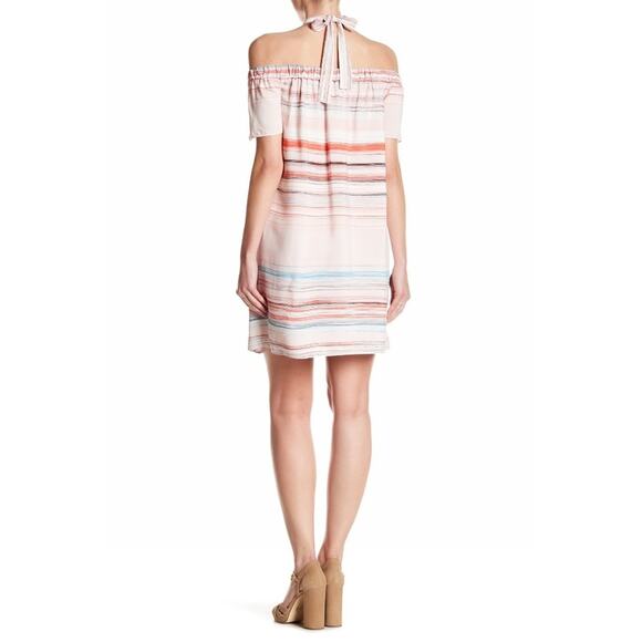 1.STATE On Point halter off the shoulder striped shift dress Size Medium NEW - Picture 5 of 6